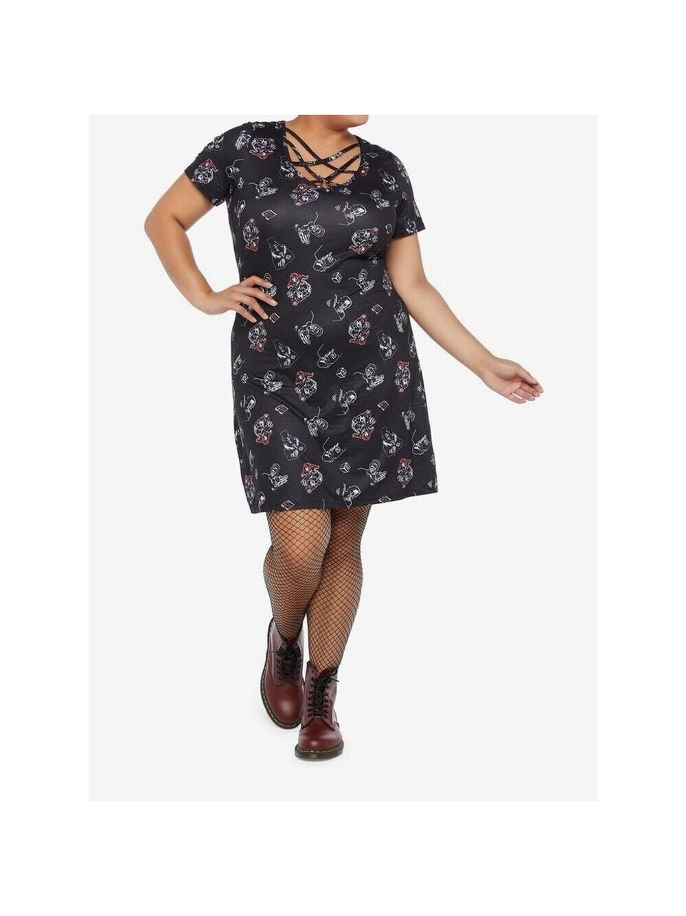 Halloween Horror Nights Characters Lace-Up Bodycon Dress Plus Size 2 - Picture 9 of 10